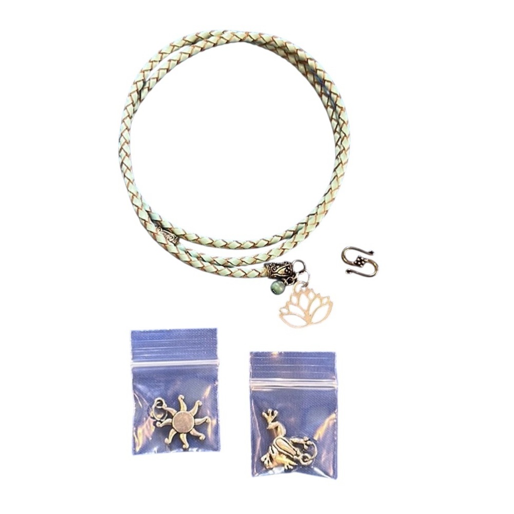 Braided Silver Charm Bracelet